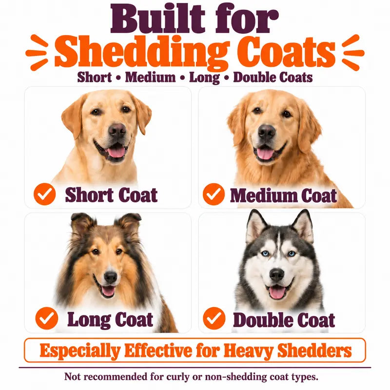 Sleekez Dog Brush for Shedding & Grooming, Deshedding Tool for Short & Long Haired Dogs, Dog Comb, 5 Inches Long, 4Oz Weight