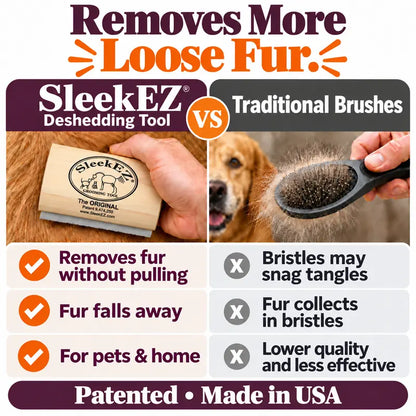 Sleekez Dog Brush for Shedding & Grooming, Deshedding Tool for Short & Long Haired Dogs, Dog Comb, 5 Inches Long, 4Oz Weight