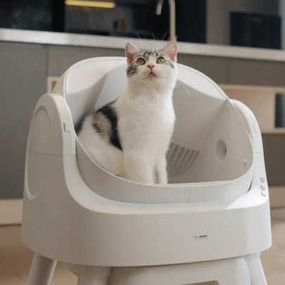 Petpivot Autoscooper Open-Top Automatic Self-Cleaning Cat Litter Box - Pull & Wrap, Odor-Free, Sealed Drawer Odor Traps, up to 14 Days Scoop-Free, 6.5L/1.72Gal & 7L/1.85Gal Capacities, Limited-Time 80 Total Waste Bags (Extra 60 Included), Sohochic