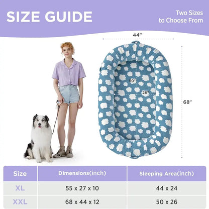 Lesure Jacquard Donut Dog Bed - Original Design Pattern,Cute Home Decor as Gift for Pet,Washable Cover Cute Home Decor as Gift for Pet,Anti Slip Bottom