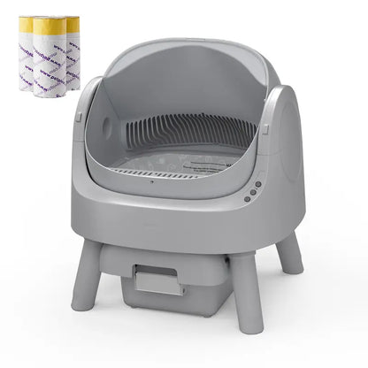 Petpivot Autoscooper Open-Top Automatic Self-Cleaning Cat Litter Box - Pull & Wrap, Odor-Free, Sealed Drawer Odor Traps, up to 14 Days Scoop-Free, 6.5L/1.72Gal & 7L/1.85Gal Capacities, Limited-Time 80 Total Waste Bags (Extra 60 Included), Sohochic