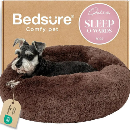 Lesure Jacquard Donut Dog Bed - Original Design Pattern,Cute Home Decor as Gift for Pet,Washable Cover Cute Home Decor as Gift for Pet,Anti Slip Bottom