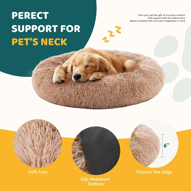 Sweetcrispy Modern Orthopedic Memory Foam Pet Bed for Large Dogs - Auction Use, 20.0"L X 24.0"W X 8.0"Th, 3-Sided Bolsters, Supportive Sofa Design, Detachable Fleece Cover, Waterproof, Non-Slip Base, Washable