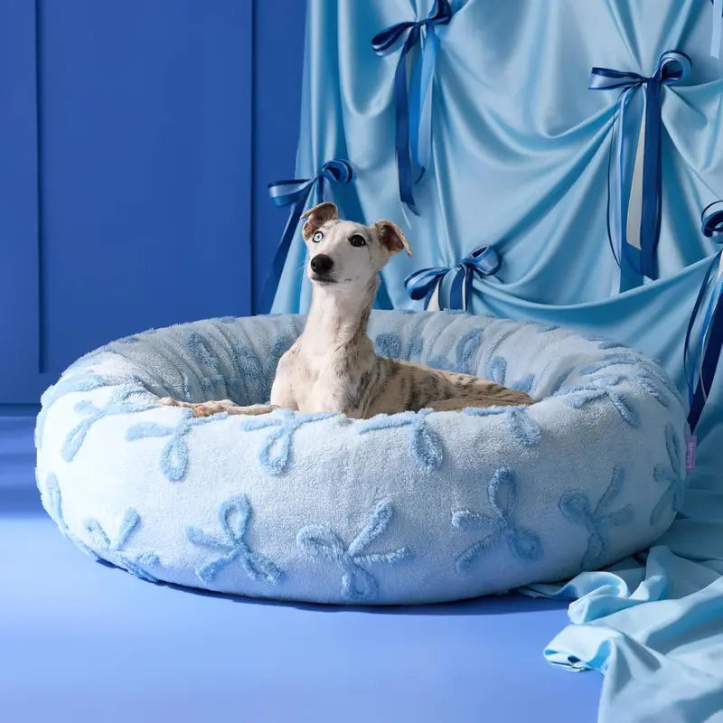 Lesure Jacquard Donut Dog Bed - Original Design Pattern,Cute Home Decor as Gift for Pet,Washable Cover Cute Home Decor as Gift for Pet,Anti Slip Bottom