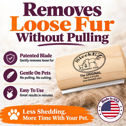 Sleekez Dog Brush for Shedding & Grooming, Deshedding Tool for Short & Long Haired Dogs, Dog Comb, 5 Inches Long, 4Oz Weight