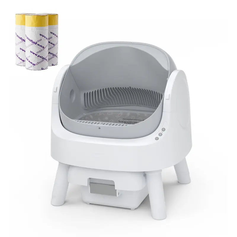Petpivot Autoscooper Open-Top Automatic Self-Cleaning Cat Litter Box - Pull & Wrap, Odor-Free, Sealed Drawer Odor Traps, up to 14 Days Scoop-Free, 6.5L/1.72Gal & 7L/1.85Gal Capacities, Limited-Time 80 Total Waste Bags (Extra 60 Included), Sohochic