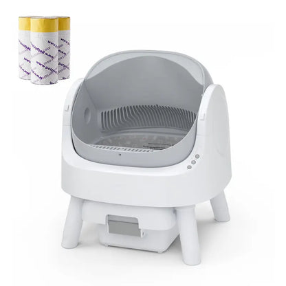 Petpivot Autoscooper Open-Top Automatic Self-Cleaning Cat Litter Box - Pull & Wrap, Odor-Free, Sealed Drawer Odor Traps, up to 14 Days Scoop-Free, 6.5L/1.72Gal & 7L/1.85Gal Capacities, Limited-Time 80 Total Waste Bags (Extra 60 Included), Sohochic